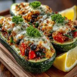Zesty Quinoa-Stuffed Zucchini Boats
