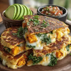 Roasted Sweet Potato Kale Quesadillas
