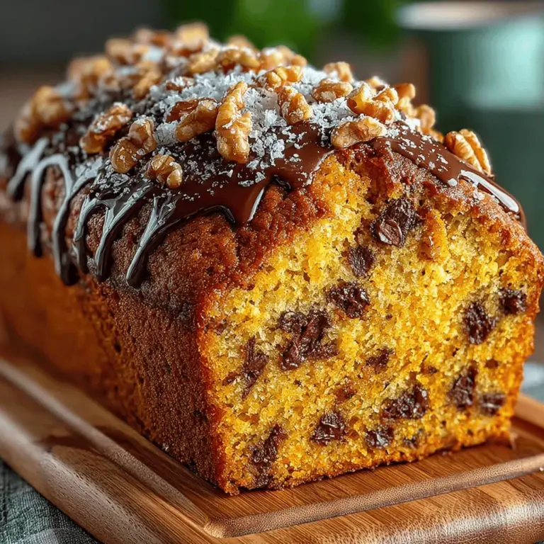 As the leaves start to turn and the air becomes crisp, there’s nothing quite like embracing the flavors of fall with a comforting Pumpkin Chocolate Chip Loaf. This recipe brings together the earthy sweetness of pumpkin and the rich indulgence of chocolate, creating a loaf that is not only delicious but also perfect for the season. Whether you’re looking for a cozy breakfast option or a delightful afternoon snack, this loaf fits the bill, making it a versatile addition to your culinary repertoire.