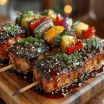 Grilled salmon skewers have become a favorite among seafood lovers and grill enthusiasts alike, thanks to their versatility, ease of preparation, and mouthwatering flavor profile. The appeal of these skewers lies not only in the juicy, flaky texture of perfectly cooked salmon but also in the tantalizing glaze of teriyaki sauce that elevates this dish to a realm of culinary delight. Each bite offers a harmonious amalgamation of sweet and savory notes, making it an irresistible choice for summer barbecues, family dinners, or even a quick weeknight meal.