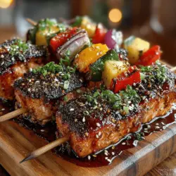 Sweet & Sizzling Grilled Teriyaki Salmon Skewers