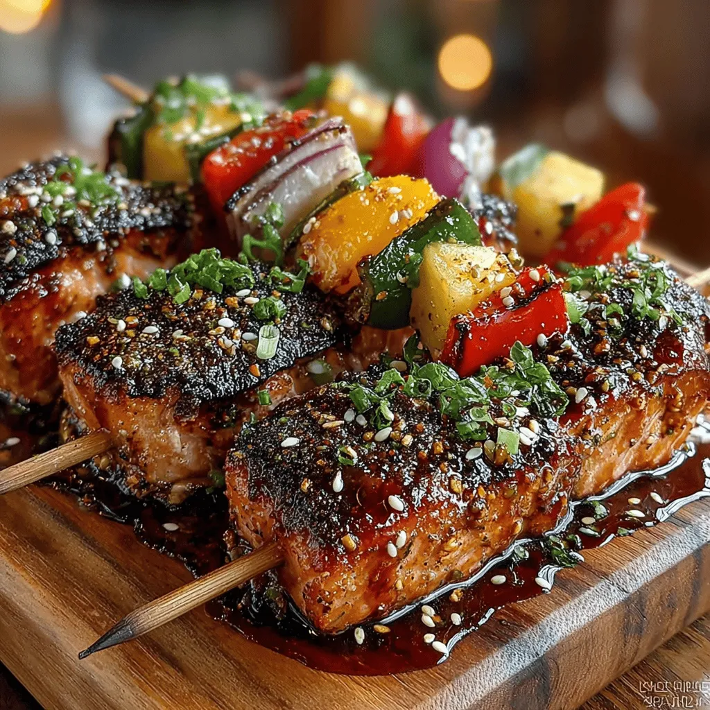 Sweet & Sizzling Grilled Teriyaki Salmon Skewers