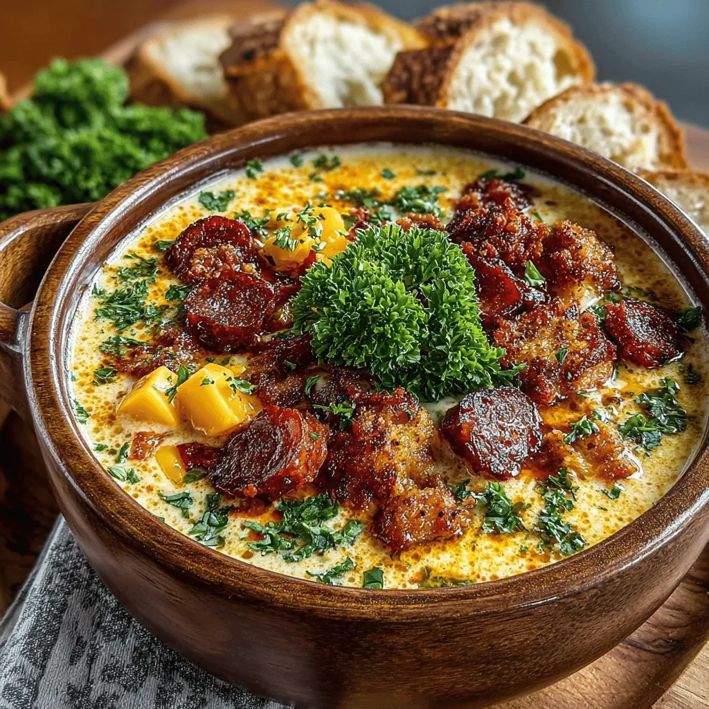 In the world of culinary innovation, few creations are as delightful as the Creamy Charcuterie Board Soup. This unique dish marries the comforting essence of a creamy soup with the rich, diverse flavors found on a classic charcuterie board. It serves as an ideal choice for cozy evenings at home or as a sophisticated option for entertaining guests. Imagine a warm bowl filled with a symphony of tastes—cured meats, savory cheeses, and tangy pickles—coming together to create a meal that is both hearty and playful. Not only is this soup delicious, but it also allows for personal customization, making it a fun, interactive dining experience that can cater to a variety of preferences and dietary choices.