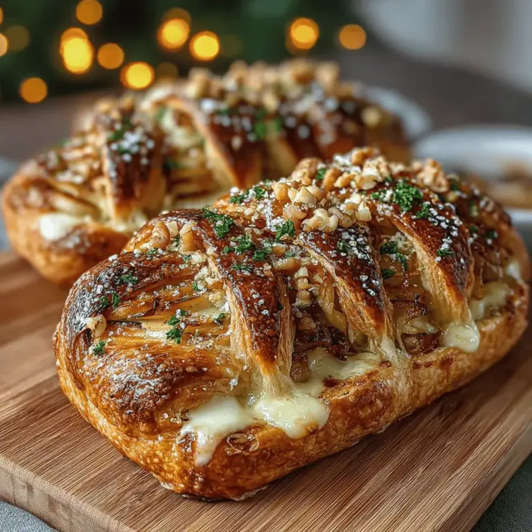 The appeal of Apple Brie Puff Pastry Braids lies in their harmonious blend of flavors. The tartness of apples balances the creamy richness of Brie cheese, while the flaky, buttery puff pastry adds a delightful crunch. This dish allows for versatility in serving; it can be enjoyed warm as an elegant starter, served at a brunch table alongside other pastries, or even as a sweet treat drizzled with honey for dessert. With its impressive presentation and mouthwatering taste, this recipe is sure to become a favorite among family and friends.