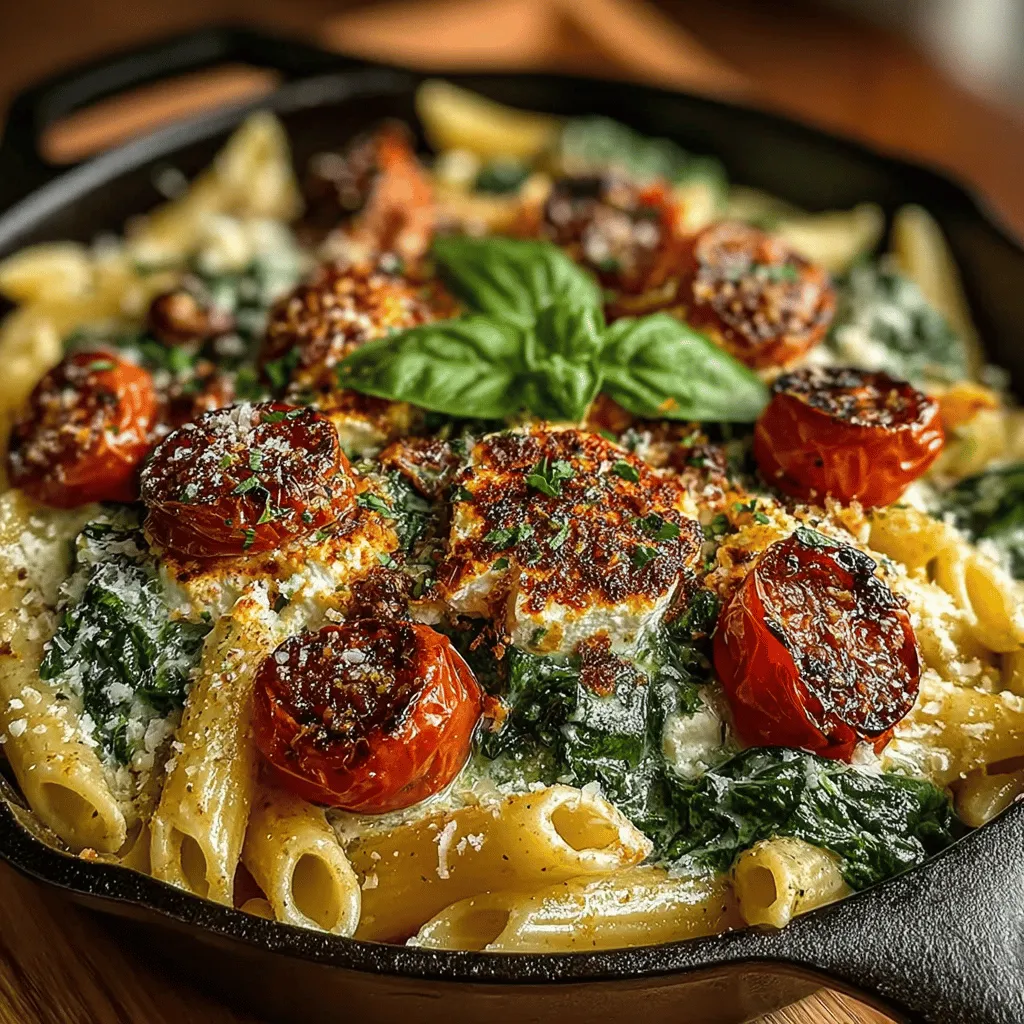 Baked Feta Pasta with Roasted Cherry Tomatoes & Spinach: A Culinary Sensation