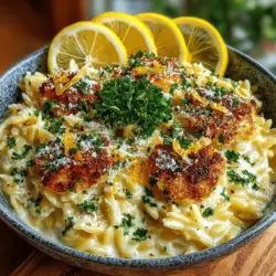 Zesty Creamy Lemon Parmesan Orzo Pasta