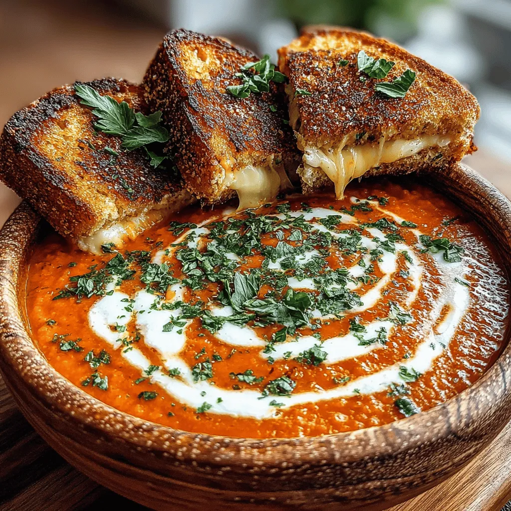A warm bowl of soup paired with a crispy, gooey grilled cheese sandwich is a classic comfort food combination that never goes out of style. This Heavenly Creamy Tomato Basil Soup & Grilled Cheese Delight recipe is not only delicious but also easy to make, making it perfect for both weeknight dinners and cozy gatherings. Let’s explore how to create this heartwarming dish that combines rich flavors and delightful textures, guaranteed to please every palate.