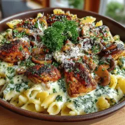Creamy Chicken and Mushroom Skillet Pasta