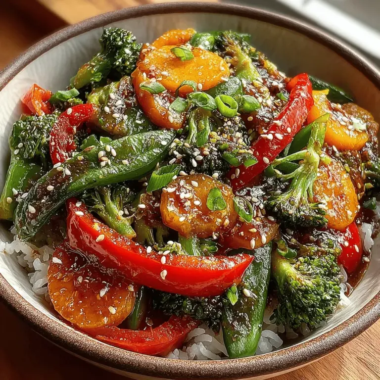 In the fast-paced world we live in, finding meals that are both nutritious and quick to prepare can feel like a challenge. Enter the Colorful Crunch Veggie Stir-Fry—a dish that not only tantalizes the taste buds but also packs a powerful nutritional punch. This vibrant stir-fry showcases an array of colorful vegetables, making it not just a feast for the palate, but also for the eyes. Ideal for busy weeknights or as a delightful side dish for gatherings, this recipe exemplifies the beauty of simplicity in cooking.