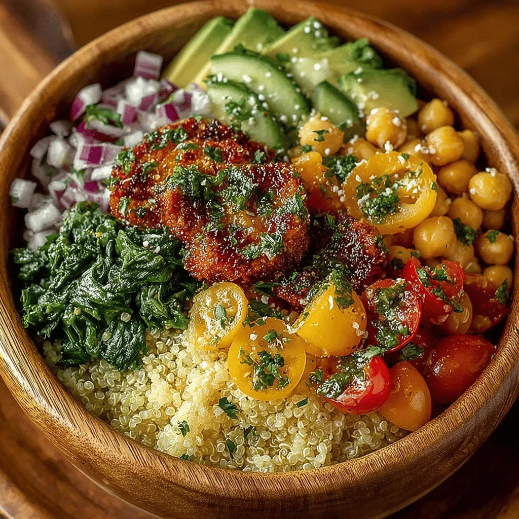 In recent years, quinoa has surged in popularity, becoming a staple ingredient in health-conscious kitchens around the world. This ancient grain, often touted as a superfood, offers a unique blend of nutritional benefits, making it a versatile option for a variety of diets. The Vibrant Veggie Quinoa Bowl with Zesty Lemon Dressing encapsulates this trend, presenting a colorful, nutrient-rich meal that is perfect for any occasion—be it a quick lunch, a hearty dinner, or even a delightful side dish for gatherings.