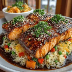 Teriyaki cuisine is a beloved staple in Japanese cooking, known for its sweet and savory flavors that create a mouthwatering glaze on meats and vegetables. The popularity of teriyaki dishes has grown worldwide, making it a go-to choice for those seeking a quick and delicious meal. This recipe for Quick Teriyaki Salmon with Veggie Rice combines the rich umami of teriyaki sauce with the health benefits of salmon and colorful vegetables, ensuring a vibrant and nutritious dinner option. With its fast preparation time and wholesome ingredients, this dish is perfect for busy weeknights or a casual family dinner.