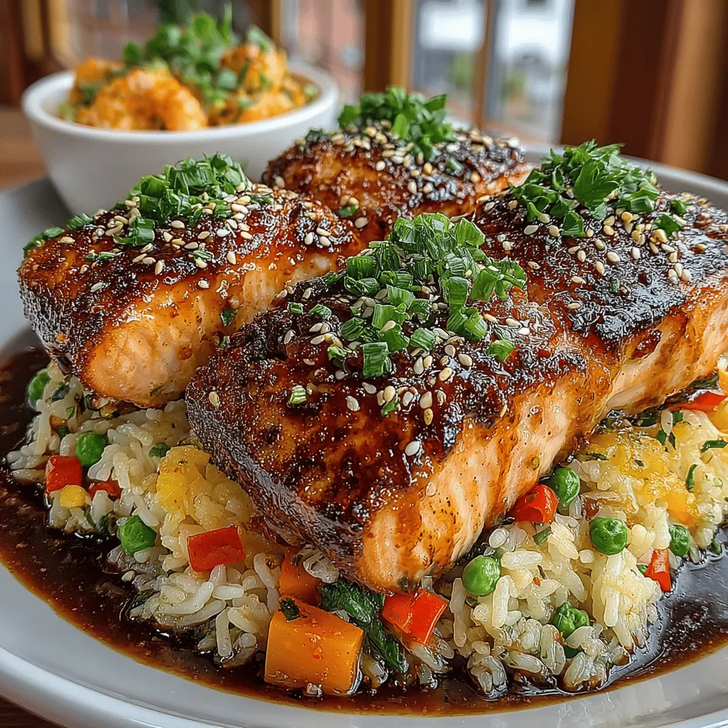 Teriyaki cuisine is a beloved staple in Japanese cooking, known for its sweet and savory flavors that create a mouthwatering glaze on meats and vegetables. The popularity of teriyaki dishes has grown worldwide, making it a go-to choice for those seeking a quick and delicious meal. This recipe for Quick Teriyaki Salmon with Veggie Rice combines the rich umami of teriyaki sauce with the health benefits of salmon and colorful vegetables, ensuring a vibrant and nutritious dinner option. With its fast preparation time and wholesome ingredients, this dish is perfect for busy weeknights or a casual family dinner.