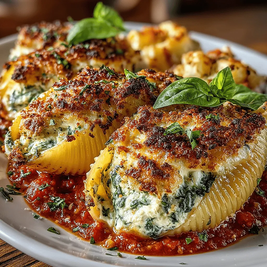 Cheesy Spinach & Ricotta Stuffed Shells is a quintessential comfort food that beautifully marries rich, creamy flavors with the nutritional goodness of leafy greens. This dish is not only a feast for the senses but also a fantastic way to incorporate vegetables into a family meal, making it a favorite among vegetarians, pasta enthusiasts, and anyone looking to enjoy the hearty satisfaction of a baked pasta dish. With its delightful blend of textures and flavors, this recipe promises to be a hit at your dinner table, whether you're hosting a family gathering or simply craving a cozy night in.