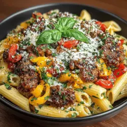 Sizzling Sausage & Peppers Pasta Recipe
