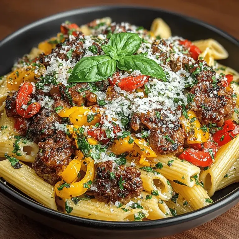 Pasta dishes are synonymous with comfort food, offering warmth and satisfaction in every bite. Among the myriad of pasta recipes, Sizzling Sausage & Peppers Pasta stands out as a hearty option that combines the rich flavors of Italian sausage with the freshness of vibrant bell peppers and aromatic garlic. This dish is not only quick and easy to prepare but also makes for an impressive centerpiece for weeknight dinners or social gatherings with friends and family. Whether you’re a seasoned home cook or a novice in the kitchen, this recipe will guide you through creating a delicious meal that is sure to please.