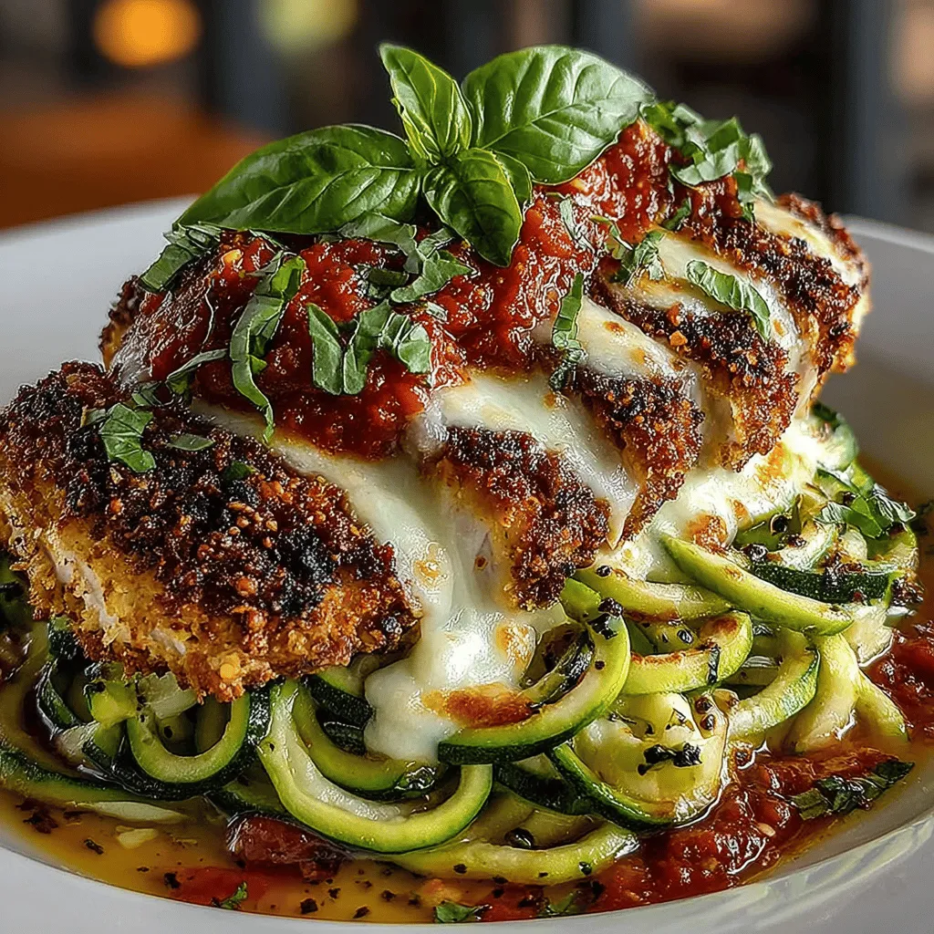 Baked Chicken Parmesan with Zucchini Noodles