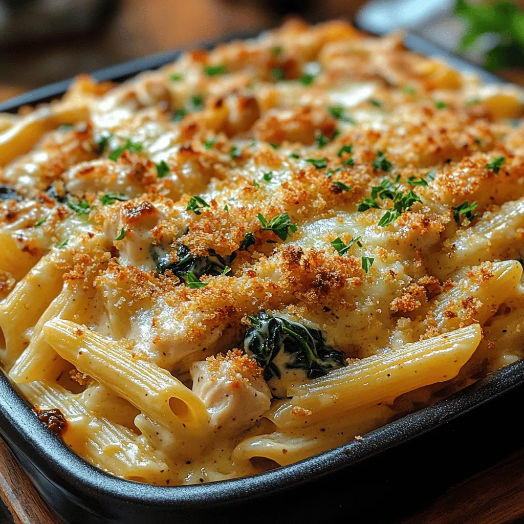 Creamy Chicken and Spinach Pasta Bake is a delightful dish that combines the heartiness of pasta, the richness of a creamy sauce, and the nutritious benefits of fresh spinach and chicken. This family-friendly meal is not only satisfying but also easy to prepare, making it perfect for busy weeknights or special gatherings. By bringing everyone together around the dinner table, home-cooked meals like this one foster family bonds and create cherished memories.