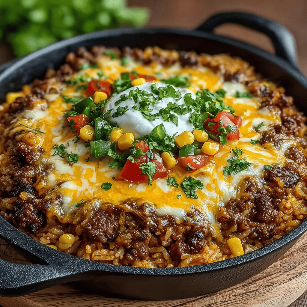 One-pan meals have become a go-to solution for busy home cooks looking to whip up delicious, hearty dishes with minimal fuss. The One-Pan Cheesy Beef and Rice Skillet is a perfect example of this trend, offering a delightful combination of flavors and textures that appeal to the whole family. Not only is this dish satisfying and filling, but its simplicity allows for a quick preparation time and reduced cleanup, making it ideal for hectic weeknights. With savory ground beef, vibrant vegetables, fluffy rice, and a gooey cheese topping, this skillet meal promises to become a staple in your kitchen.