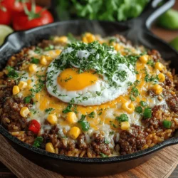 One-pan meals have become a go-to solution for busy home cooks looking to whip up delicious, hearty dishes with minimal fuss. The One-Pan Cheesy Beef and Rice Skillet is a perfect example of this trend, offering a delightful combination of flavors and textures that appeal to the whole family. Not only is this dish satisfying and filling, but its simplicity allows for a quick preparation time and reduced cleanup, making it ideal for hectic weeknights. With savory ground beef, vibrant vegetables, fluffy rice, and a gooey cheese topping, this skillet meal promises to become a staple in your kitchen.