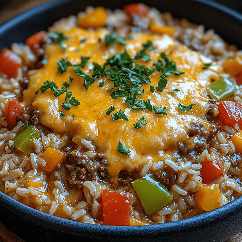 One-Pan Cheesy Beef and Rice Casserole is the ultimate comfort food that brings together hearty ground beef, fluffy rice, and gooey cheese in a single dish. This recipe is not only delicious but also incredibly convenient, making it a perfect choice for busy weeknights. The combination of savory beef, rich cheese, and tender rice creates a satisfying meal that the whole family will love. Plus, with just one pan to clean, you'll save time on both cooking and cleanup.