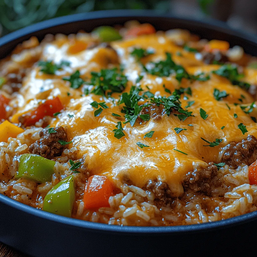 One-Pan Cheesy Beef and Rice Casserole is the ultimate comfort food that brings together hearty ground beef, fluffy rice, and gooey cheese in a single dish. This recipe is not only delicious but also incredibly convenient, making it a perfect choice for busy weeknights. The combination of savory beef, rich cheese, and tender rice creates a satisfying meal that the whole family will love. Plus, with just one pan to clean, you'll save time on both cooking and cleanup.