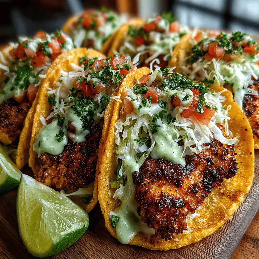 - 1 pound boneless, skinless chicken breasts - 1 tablespoon olive oil - 1 teaspoon chili powder - 1 teaspoon cumin - 1 teaspoon garlic powder - 1 teaspoon onion powder - Salt and pepper to taste - 8 small corn or flour tortillas - 1 cup shredded lettuce - 1 cup diced tomatoes - 1 avocado, sliced - 1/2 cup shredded cheese (cheddar or Mexican blend) - Fresh cilantro for garnish (optional) - Lime wedges for serving